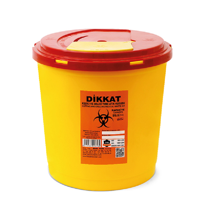 Контейнер для збору голок і медичних відходів, одноразовий "Afacan Plastik,", 25 л